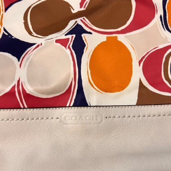 🎉SALE🎉 Coach Multicolor Scarf Print Signature Shoulder Tote Crossbody Bag - Picture 8 of 16